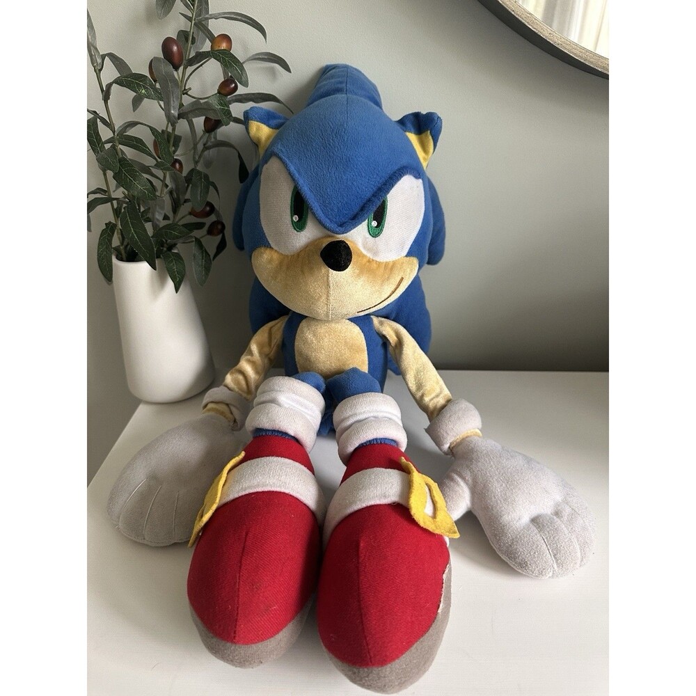 Sonic The Hedgehog Plush SEGA Stuffed Jumbo 26" Gamer Toy Y2K VTG *Rare*